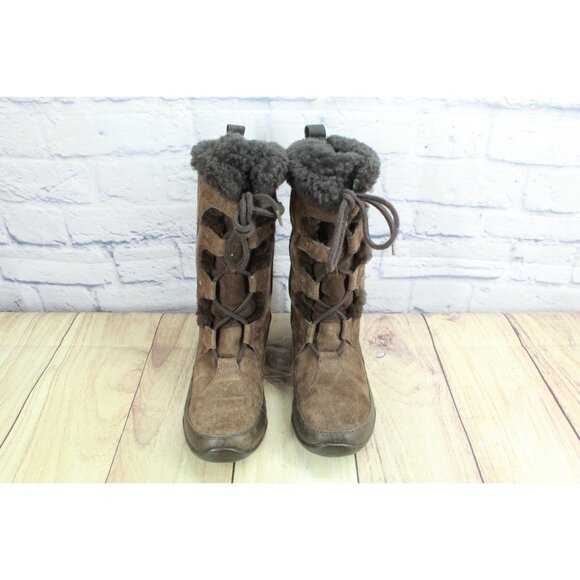 The North Face Abby III Brown Leather Winter Snow Boots Size 8.5 - Picture 4 of 10